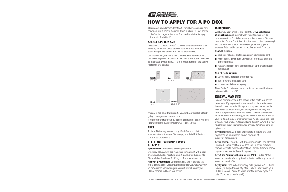PS Form 1093  Printable Pdf
