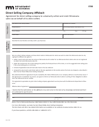 Document preview: Form ST-80 Direct Selling Company Affidavit - Minnesota