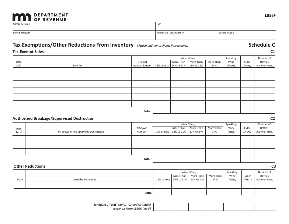 Form LB56F Farm Winery Tax Return - Minnesota, Page 4