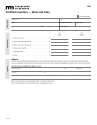 Form LB1 &quot;Certified Inventory - Wine and Cider&quot; - Minnesota