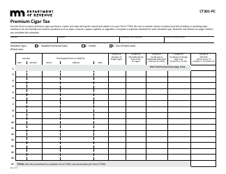 Document preview: Schedule CT301-PC Premium Cigar Tax - Minnesota