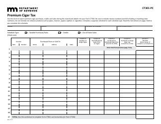 Schedule CT301-PC Premium Cigar Tax - Minnesota