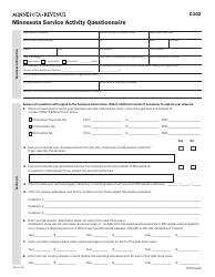 Document preview: Form C102 Minnesota Service Activity Questionnaire - Minnesota