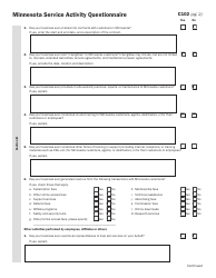Form C102 Minnesota Service Activity Questionnaire - Minnesota, Page 2
