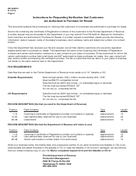 Form DR-600013 Request for Verification That Customers Are Authorized to Purchase for Resale - Florida, Page 2