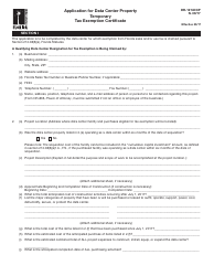 Form DR-1214DCP Application for Data Center Property Temporary Tax Exemption Certificate - Florida