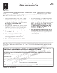 Form DR-97 &quot;Suggested Format for an Exemption Certificate Based on Property's Use&quot; - Florida