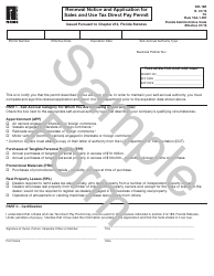 Sample Form DR-16R Renewal Notice and Application for Sales and Use Tax Direct Pay Permit - Florida
