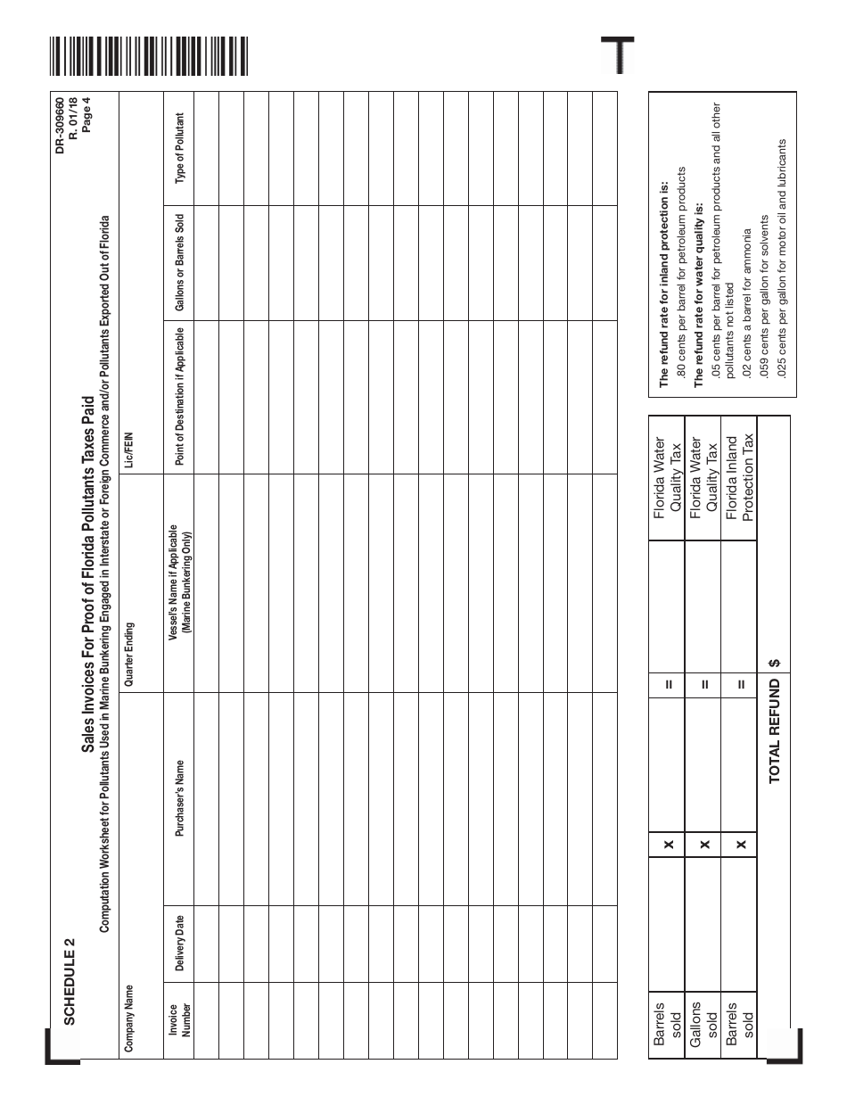 Form DR-309660 Application for Pollutants Tax Refund - Florida, Page 4