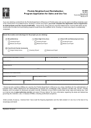 Form DR-26RP &quot;Florida Neighborhood Revitalization Program Application for Sales and Use Tax&quot; - Florida