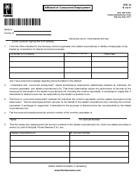 Form RTS-72 &quot;Affidavit of Concurrent Employment&quot; - Florida