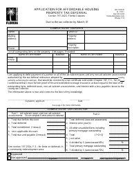 Form DR-570AH Application for Affordable Housing Property Tax Deferral - Florida