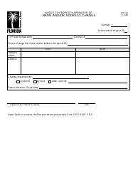 Document preview: Form DR-535 Notice to Property Appraiser of Name and/or Address Change - Florida