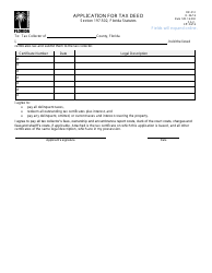 Document preview: Form DR-512 Application for Tax Deed - Florida