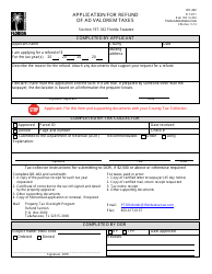 Document preview: Form DR-462 Application for Refund of Ad Valorem Taxes - Florida