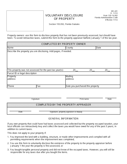 form-dr-431-download-printable-pdf-or-fill-online-voluntary-disclosure