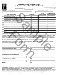 Sample Form DR-872 Consent to Extend the Time to Issue an Assessment or to File a Claim for Refund - Florida