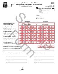 Sample Form DR-189 Application for Fuel Tax Refund Municipalities, Counties and School Districts - Florida