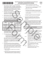 Sample Form DR-189 Application for Fuel Tax Refund Municipalities, Counties and School Districts - Florida, Page 2