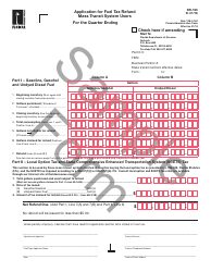 Sample Form DR-160 Application for Fuel Tax Refund Mass Transit System Users - Florida