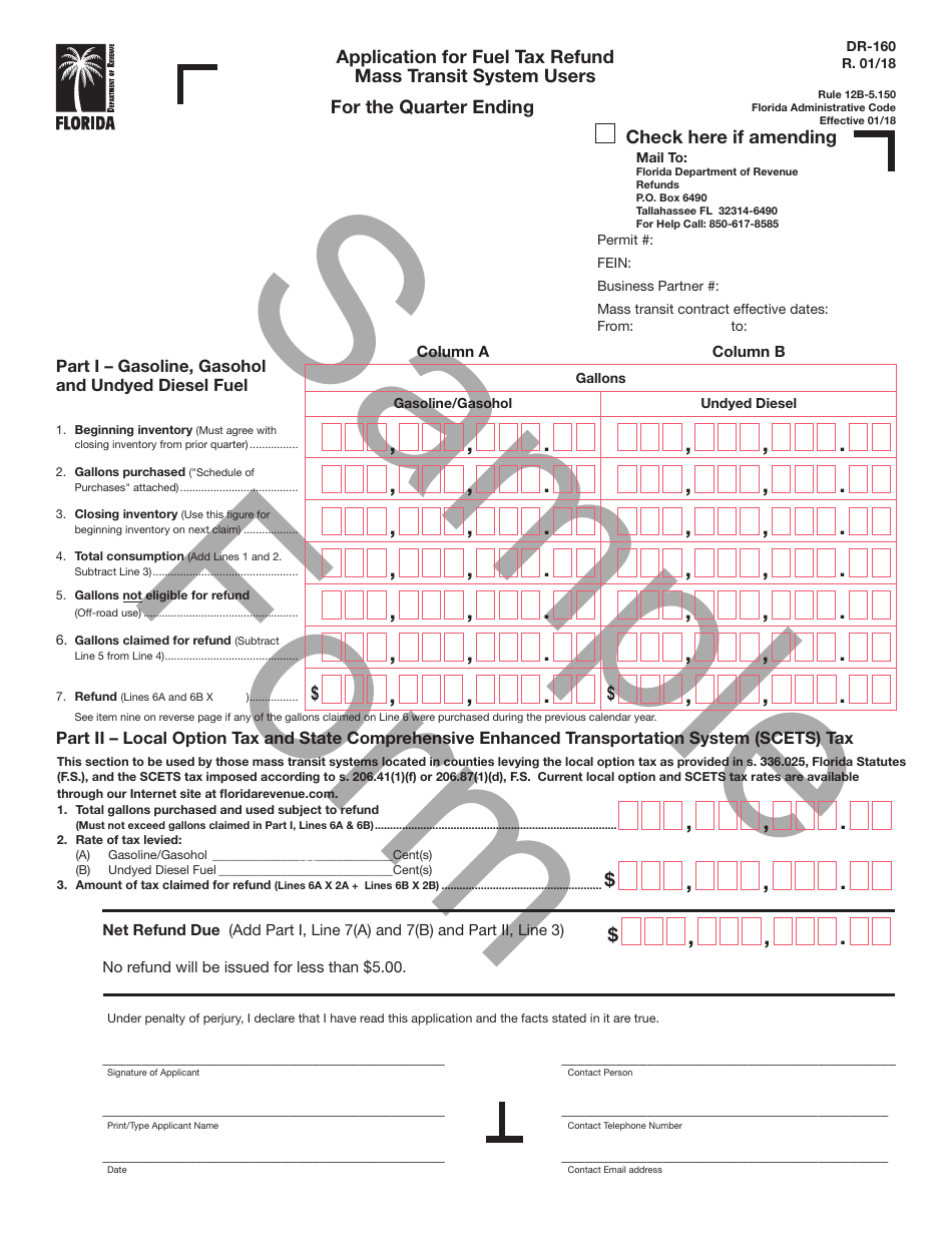 Sample Form Dr-160 - Fill Out, Sign Online And Download Printable Pdf 