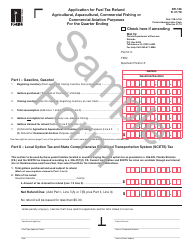 Sample Form DR-138 Application for Fuel Tax Refund Agricultural, Aquacultural, Commercial Fishing or Commercial Aviation Purposes - Florida