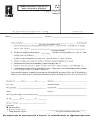 Form DR-313 Affidavit of No Florida Estate Tax Due When Federal Return Is Required - Florida