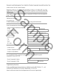 Sample Form F-1196 Allocation for Research and Development Tax Credit for Florida Corporate Income/Franchise Tax - Florida, Page 3