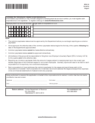 Form RTS-70 Application for Common Paymaster - Florida, Page 2