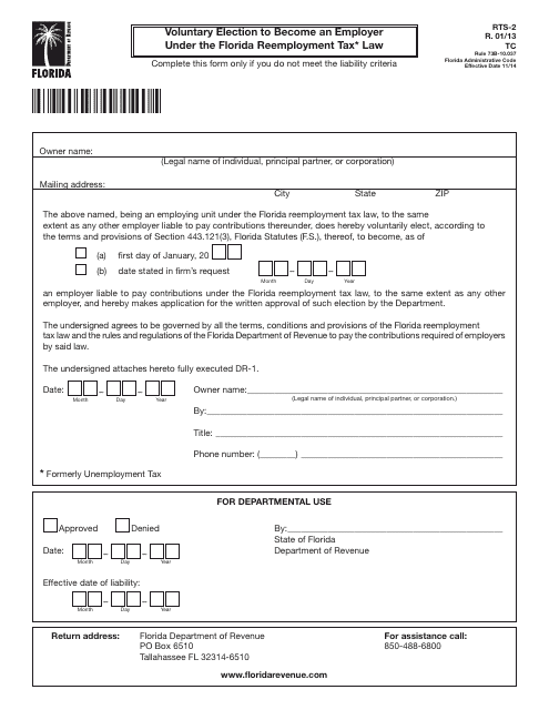 Form RTS-2  Printable Pdf