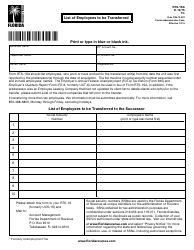Document preview: Form RTS-1SA List of Employees to Be Transferred - Florida