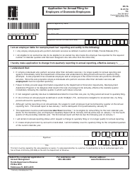 Form RT-7A Application for Annual Filing for Employers of Domestic Employees - Florida