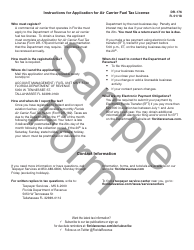 Sample Form DR-176 Application for Air Carrier Fuel Tax License - Florida, Page 3