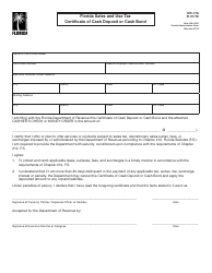 Document preview: Form DR-17A Florida Sales and Use Tax Certificate of Cash Deposit or Cash Bond - Florida