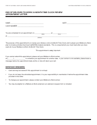 Document preview: Form WTW46 End of Welfare-To-Work 24-month Time Clock Review Appointment Letter - California