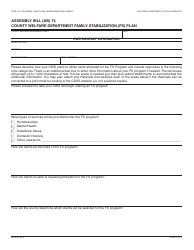 Document preview: Form WTW40 Assembly Bill (AB) 74 County Welfare Department Family Stabilization (Fs) Plan - California