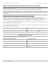 Document preview: Form WTW31 Request to Meet Welfare-To-Work Rules to Get My Cash Aid Back - California
