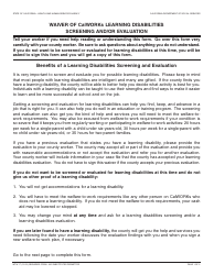 Form WTW17 Waiver of Calworks Learning Disabilities Screening and/or Evaluation - California