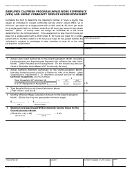 Document preview: Form WTW15 Simplified CalFresh Program Unpaid Work Experience (Wex) and Unpaid Community Service Hours Worksheet - California