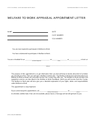 Document preview: Form WTW9 Welfare to Work Appraisal Appointment Letter - California