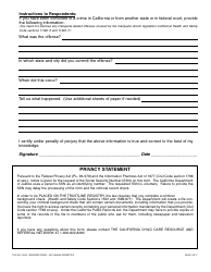 Form TLR508 Trustline Registry Criminal Record Statement - California, Page 2