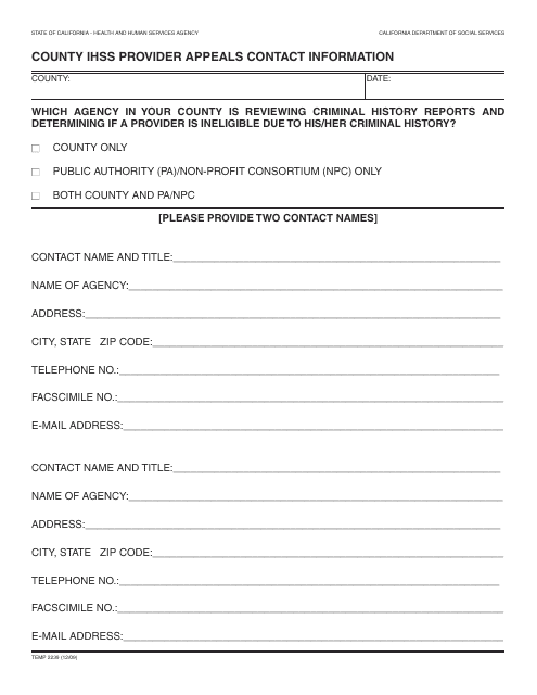 Form TEMP2239  Printable Pdf