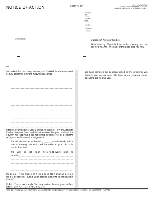 Form TEMP2207  Printable Pdf