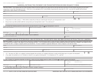 Form TEMP2190 Calworks Retroactive Payment for Transportation Review Request Form - California (English/Spanish), Page 2