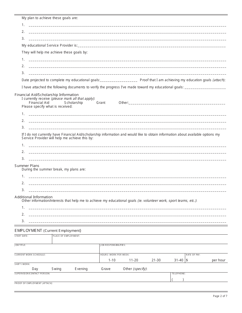 Form STEP8 Supportive Transitional Emancipation Program - Transitional Independent Living Plan (Step Tilp) for 18 up to 21 Years Old - California, Page 2