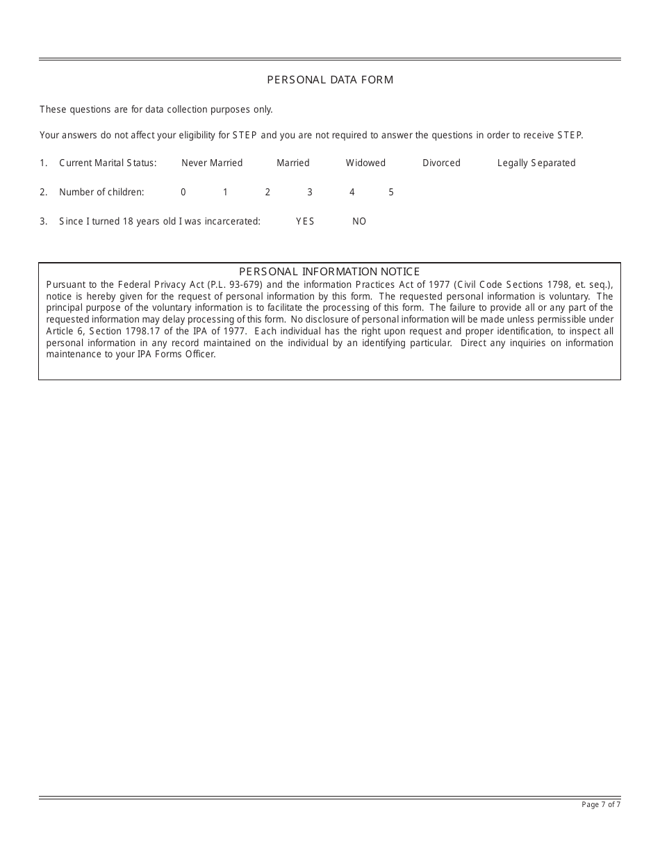 Form STEP8 Supportive Transitional Emancipation Program - Transitional Independent Living Plan (Step Tilp) for 18 up to 21 Years Old - California, Page 7