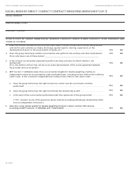 Document preview: Form SR7 Social Worker Direct Contact Contract Weighting Worksheet - California