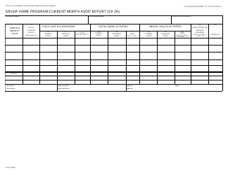Document preview: Form SR2H Group Home Program Current Month Audit Report - California