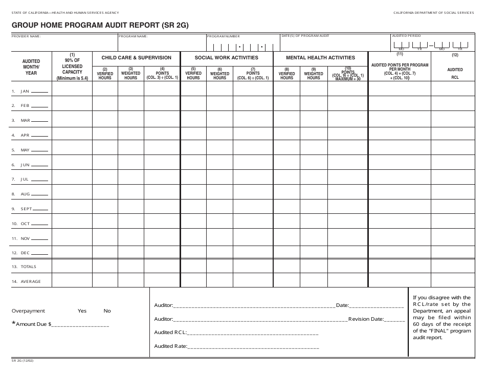 Form SR2G - Fill Out, Sign Online and Download Fillable PDF, California ...