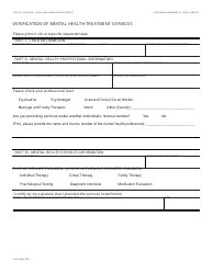 Document preview: Form SR2C MHV Verification of Mental Health Treatment Services - California